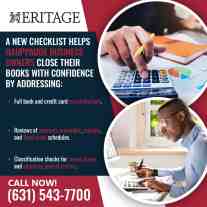 Accountant reviewing financial records and calculations to complete month-end bookkeeping tasks and financial reconciliations for a business.
